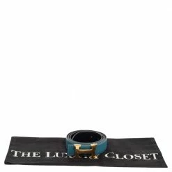 Hermes Black/Bleu Jean Togo And Chamonix H Buckle Reversible Belt 105CM For Men -Deals Hermes Store luxury men hermes used accessories p596783 007