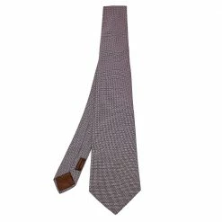 Hermes Light Pink Geometric Patterned Silk Jacquard Tie For Men