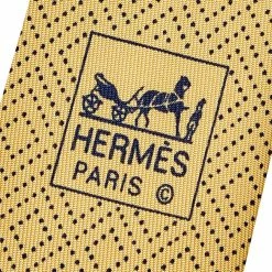 Hermes Yellow Diamond Printed Silk Tie For Men -Deals Hermes Store luxury men hermes used accessories p600498 003