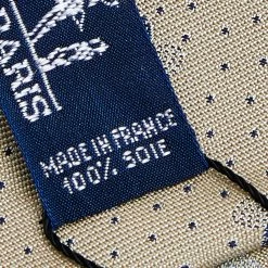 Hermes Beige Dot Patterned Silk Jacquard Tie For Men -Deals Hermes Store luxury men hermes used accessories p600509 003