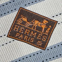 Hermes Grey & Blue Diagonal Striped Silk Jacquard Tie For Men 8 Hermes Grey & Blue Diagonal Striped Silk Jacquard Tie For Men -Deals Hermes Store luxury men hermes used accessories p600513 002