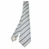 Hermes Grey & Blue Diagonal Striped Silk Jacquard Tie For Men