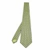 Hermes Lime Green Chainlink Printed Silk Tie For Men -Deals Hermes Store luxury men hermes used accessories p600515 006