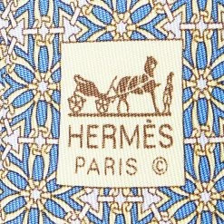 Hermes Blue Floral Printed Silk Tie For Men -Deals Hermes Store luxury men hermes used accessories p600570 005