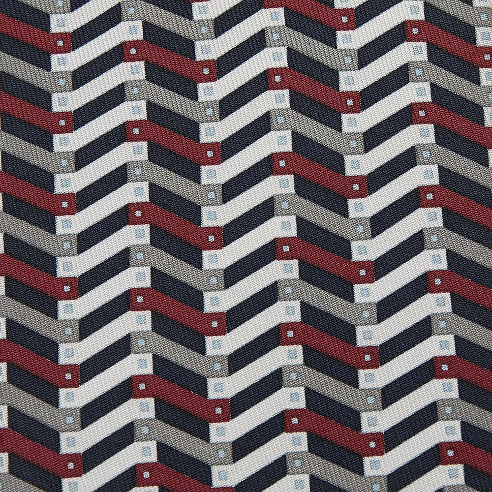 Hermes Multicolor Printed Silk Narrow Tie For Men 4 Hermes Multicolor Printed Silk Narrow Tie For Men - Image 2