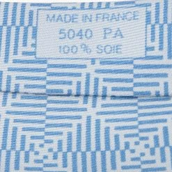 Hermes Blue Op Art Diamond Printed Silk Tie For Men -Deals Hermes Store luxury men hermes used accessories p600773 004