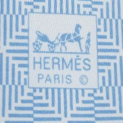Hermes Blue Op Art Diamond Printed Silk Tie For Men -Deals Hermes Store luxury men hermes used accessories p600773 005