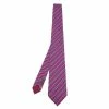 Hermes Purple Wave Pattern Silk Jacquard Tie For Men -Deals Hermes Store luxury men hermes used accessories p600777 001