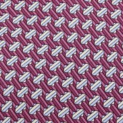Hermes Onion Pink Geometric Printed Silk Tie For Men -Deals Hermes Store luxury men hermes used accessories p600783 002