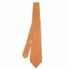 Hermes Orange H Printed Silk Tie For Men -Deals Hermes Store luxury men hermes used accessories p600791 001