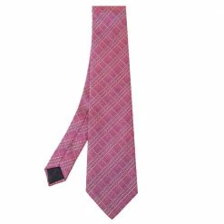 Hermes Iridescent Purple Jacquard Silk Tie For Men
