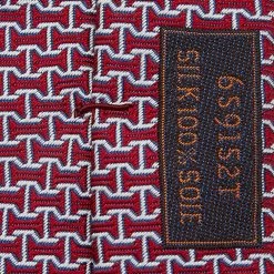 Hermes Hermès Red Geometric Patterned Jacquard Silk Tie For Men -Deals Hermes Store luxury men hermes used accessories p604176 003