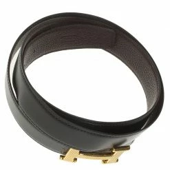 Hermes Black And Brown Leather H Buckle Reversible Belt 105 CM For Men -Deals Hermes Store luxury men hermes used accessories p60684 004