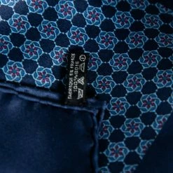 Hermes Navy Blue Printed Silk Pocket Square For Men -Deals Hermes Store luxury men hermes used accessories p612642 002