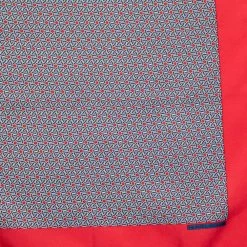 Hermes Red Printed Silk Pocket Square For Men -Deals Hermes Store luxury men hermes used accessories p612658 003