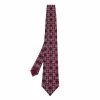 Hermes Burgundy Interlocking H Printed Silk Tie For Men -Deals Hermes Store luxury men hermes used accessories p614815 001