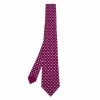 Hermes Magenta Rabbit & Seal Printed Silk Tie For Men -Deals Hermes Store luxury men hermes used accessories p614829 001
