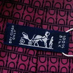 Hermes Dark Onion Pink Printed Silk Tie For Men -Deals Hermes Store luxury men hermes used accessories p614835 003