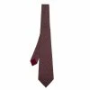 Hermes Burgundy Printed Silk Tie For Men