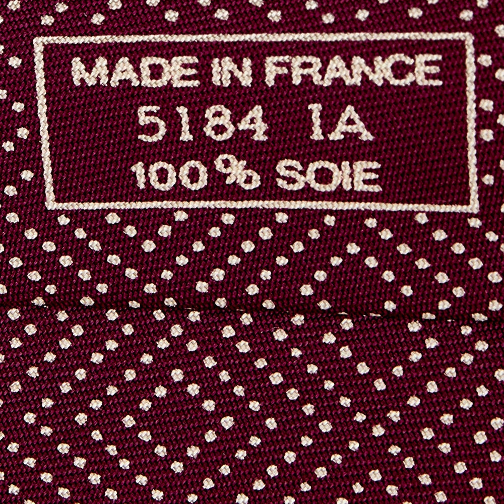 Hermes Burgundy Printed Silk Tie For Men 5 Hermes Burgundy Printed Silk Tie For Men - Image 3