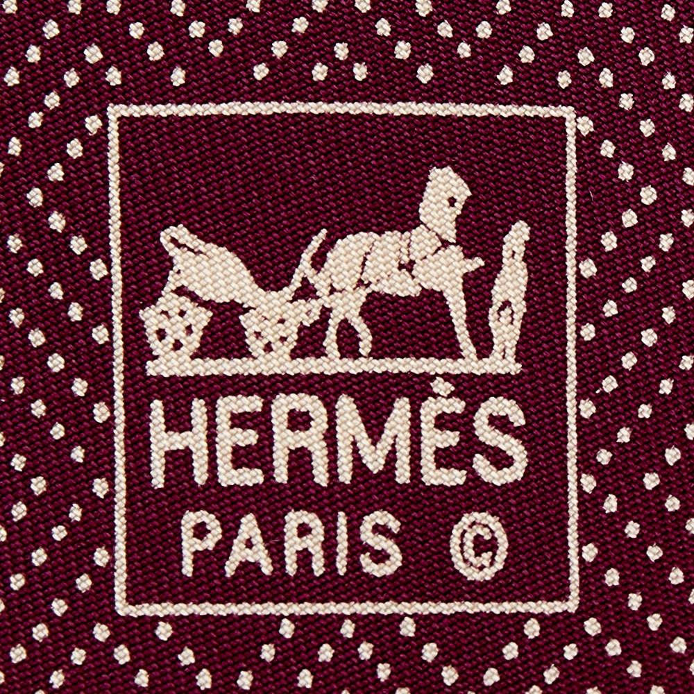 Hermes Burgundy Printed Silk Tie For Men 6 Hermes Burgundy Printed Silk Tie For Men - Image 4