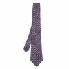Hermes Lavender Blue Duck Printed Silk Tie For Men