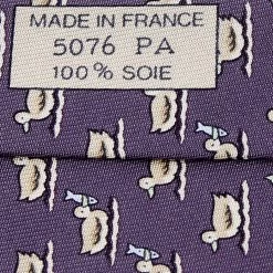Hermes Lavender Blue Duck Printed Silk Tie For Men 9 Hermes Lavender Blue Duck Printed Silk Tie For Men -Deals Hermes Store luxury men hermes used accessories p614852 004