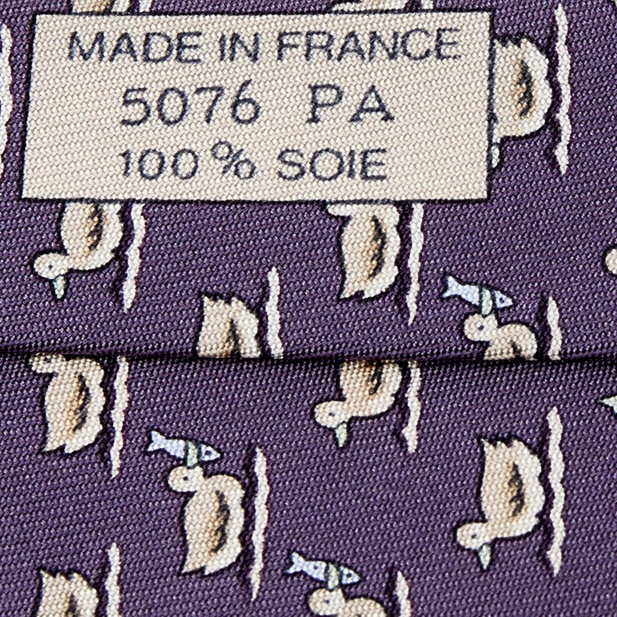 Hermes Lavender Blue Duck Printed Silk Tie For Men 5 Hermes Lavender Blue Duck Printed Silk Tie For Men - Image 3