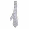 Hermes Grey Square Printed Silk Tie For Men -Deals Hermes Store luxury men hermes used accessories p614884 001