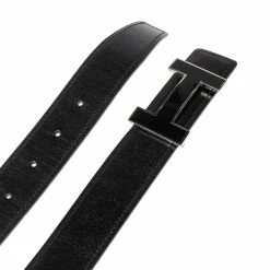 Hermes Black/Blue Jean Box And Togo Leather Quizz Reversible Buckle Belt 100CM For Men -Deals Hermes Store luxury men hermes used accessories p616944 005