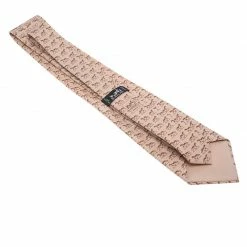 Hermes Beige Horse Print Silk Tie For Men -Deals Hermes Store luxury men hermes used accessories p63044 004