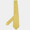 Hermes Hermès Yellow Skate Print Silk Tie For Men -Deals Hermes Store luxury men hermes used accessories p652708 004