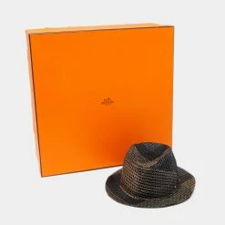 Hermes Blue & Beige Hemp Claudio Hat For Men -Deals Hermes Store luxury men hermes used accessories p654135 002