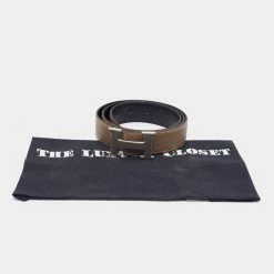 Hermes Black/Etoupe Chamonix And Togo Leather Palladium Finish Reversible H Buckle Constance Belt 90 CM For Men -Deals Hermes Store luxury men hermes used accessories p671118 006