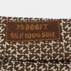 Hermes Hermès Beige H Pattern Silk Tie For Men -Deals Hermes Store luxury men hermes used accessories p675993 002