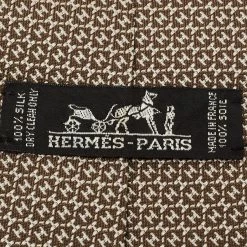 Hermes Hermès Beige H Pattern Silk Tie For Men -Deals Hermes Store luxury men hermes used accessories p675993 003