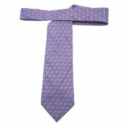 Hermes Purple H Logo Woven Silk Tie For Men -Deals Hermes Store luxury men hermes used accessories p73113 003