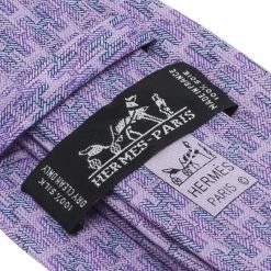 Hermes Purple H Logo Woven Silk Tie For Men -Deals Hermes Store luxury men hermes used accessories p73113 005