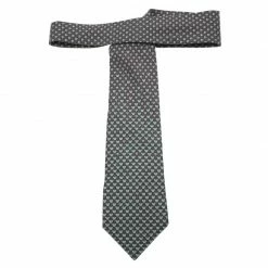 Hermes Grey Cat And Mouse Print Silk Tie For Men -Deals Hermes Store luxury men hermes used accessories p73115 003