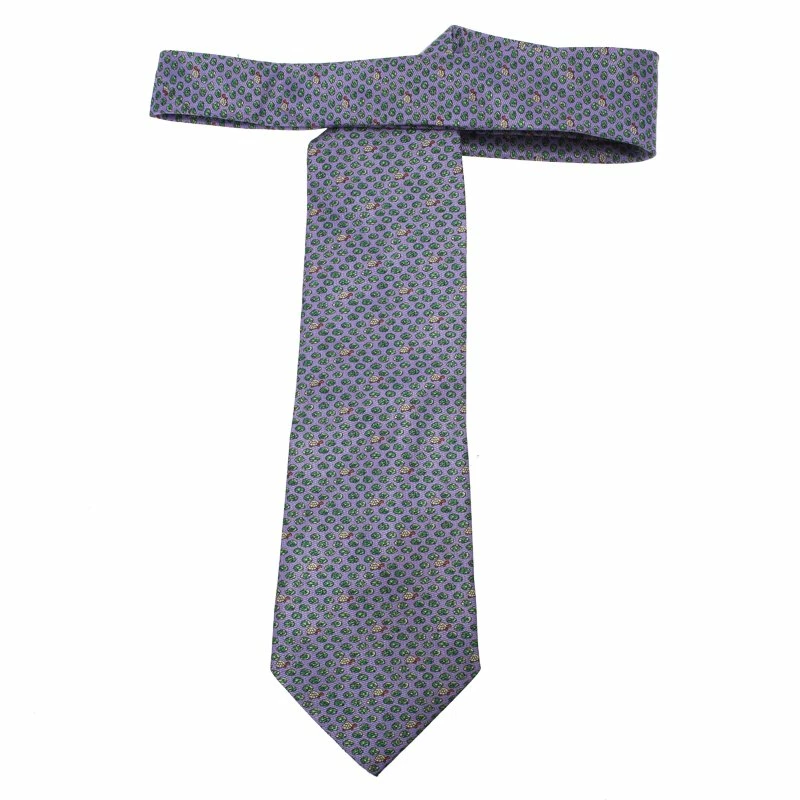 Hermes Purple Turtle Print Silk Tie For Men 5 Hermes Purple Turtle Print Silk Tie For Men - Image 3