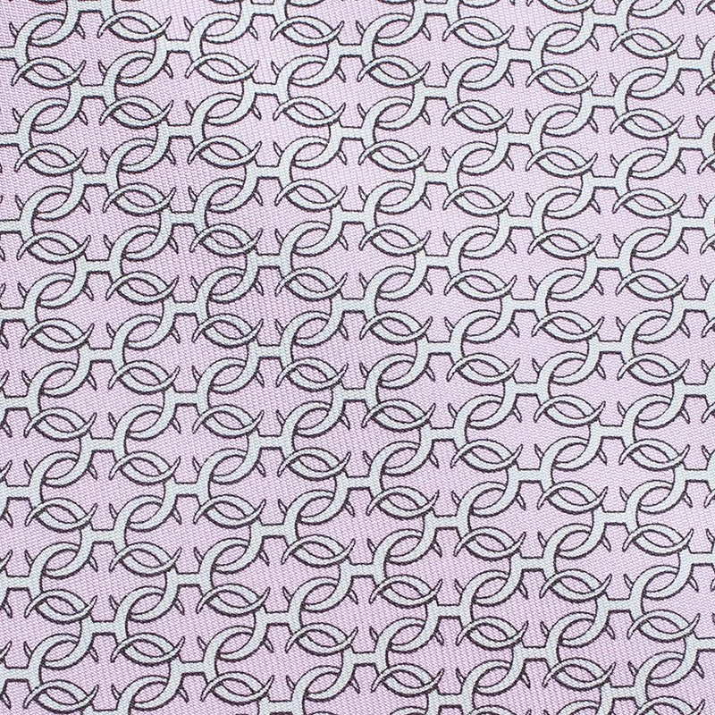 Hermes Lilac Printed Silk Tie For Men 4 Hermes Lilac Printed Silk Tie For Men - Image 2