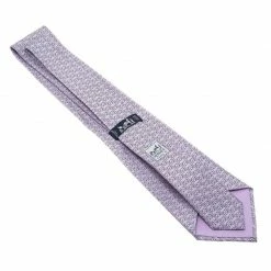 Hermes Lilac Printed Silk Tie For Men 10 Hermes Lilac Printed Silk Tie For Men -Deals Hermes Store luxury men hermes used accessories p83107 004