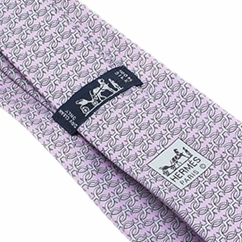 Hermes Lilac Printed Silk Tie For Men 7 Hermes Lilac Printed Silk Tie For Men - Image 5