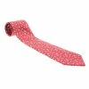 Hermes Red Zebra And Fish Print Silk Tie For Men