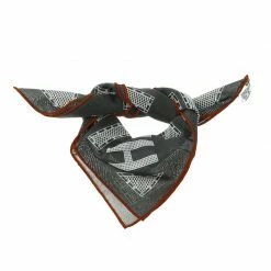 Hermes Sellier Grey Printed Cotton Hermes Sellier Pocket Square For Men