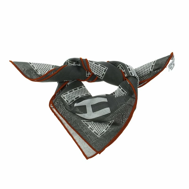 Hermes Sellier Grey Printed Cotton Hermes Sellier Pocket Square For Men 3 Hermes Sellier Grey Printed Cotton Hermes Sellier Pocket Square For Men