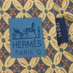 Hermes Multicolor Diamond Printed Silk Tie For Men -Deals Hermes Store luxury men hermes used accessories p90510 005