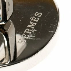 Hermes H Orange Floral Enamel Palladium Plated Cufflinks For Men -Deals Hermes Store luxury men hermes used accessories p91029 005