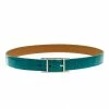 Hermes Blue Paon Porosus Crocodile Palladium Quentin Belt 85 CM For Men -Deals Hermes Store luxury men hermes used accessories p93206 001