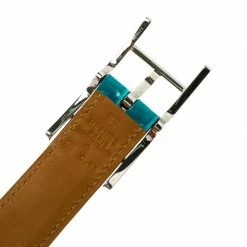 Hermes Blue Paon Porosus Crocodile Palladium Quentin Belt 85 CM For Men 12 Hermes Blue Paon Porosus Crocodile Palladium Quentin Belt 85 CM For Men -Deals Hermes Store luxury men hermes used accessories p93206 005